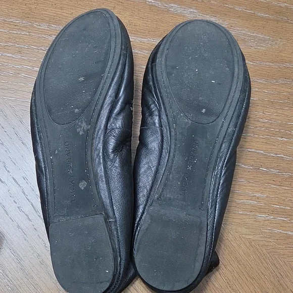 Lucky Brand Black Leather Ballet Flats, Size 9 - Picture 8 of 9